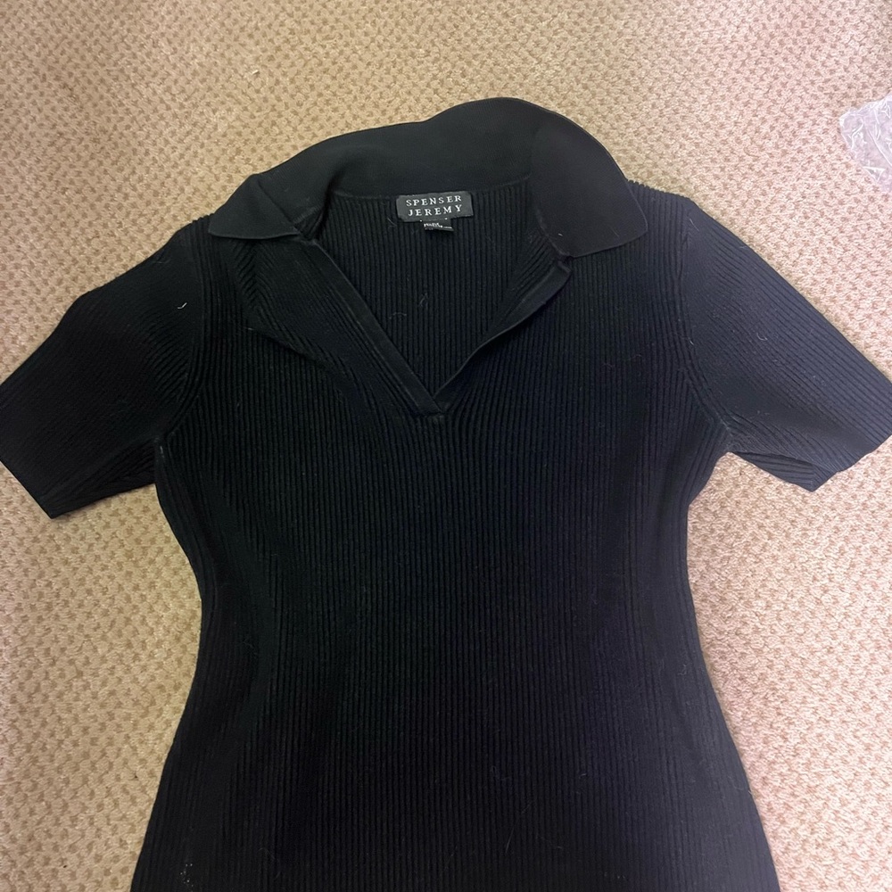 Spenser Jeremy Black Ribbed Top